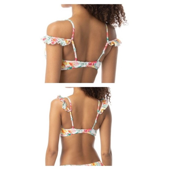 Coco Rave Tegan Ruffle Multi Strap Bikini Top L - Picture 3 of 8